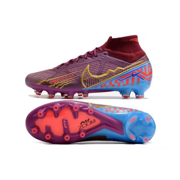 Chaussures Nike Mercurial Superfly 9 Elite AG KM Foncé Betterave Mtlc Vivid Or