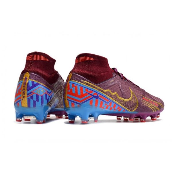 Chaussures Nike Mercurial Superfly 9 Elite AG KM Foncé Betterave Mtlc Vivid Or