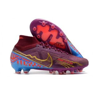 Chaussures Nike Mercurial Superfly 9 Elite AG KM Foncé Betterave Mtlc Vivid Or
