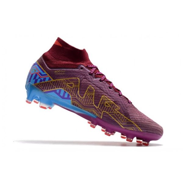 Chaussures Nike Mercurial Superfly 9 Elite AG KM Foncé Betterave Mtlc Vivid Or