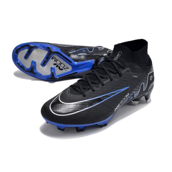 Chaussures Nike Mercurial Superfly 9 Elite AG Noir Chrome Hyper Royal