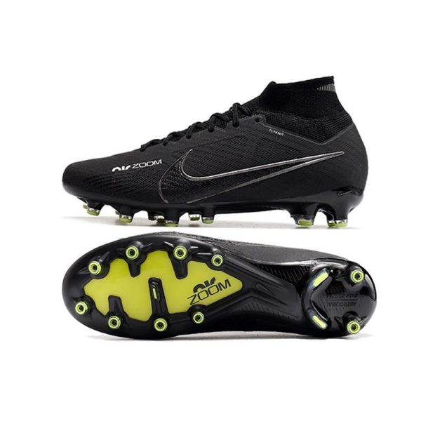 Chaussures Nike Mercurial Superfly 9 Elite AG Shadow - Noir Gris Blanc Jaune Fluo