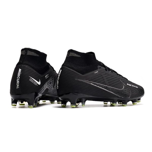 Chaussures Nike Mercurial Superfly 9 Elite AG Shadow - Noir Gris Blanc Jaune Fluo
