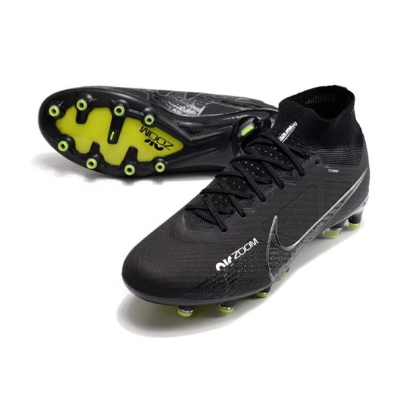 Chaussures Nike Mercurial Superfly 9 Elite AG Shadow - Noir Gris Blanc Jaune Fluo