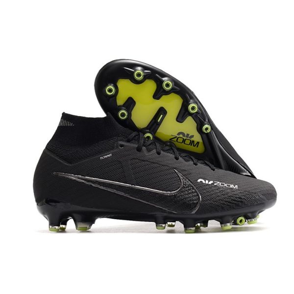 Chaussures Nike Mercurial Superfly 9 Elite AG Shadow - Noir Gris Blanc Jaune Fluo