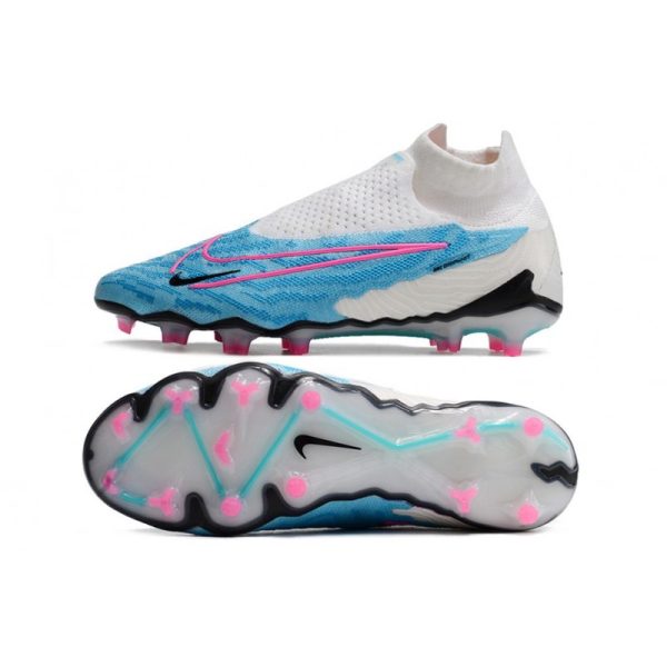 Chaussures Nike Phantom GX Elite DF FG Bleu Baltique Rose Blanc Bleu Laser