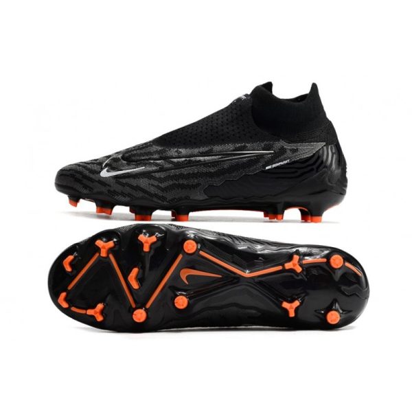 Chaussures Nike Phantom GX Elite DF FG Noir Blanc Sommet Gris Fumée