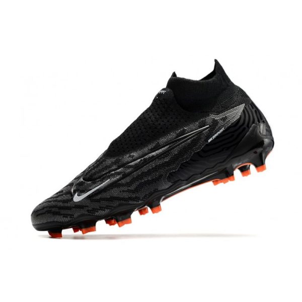 Chaussures Nike Phantom GX Elite DF FG Noir Blanc Sommet Gris Fumée