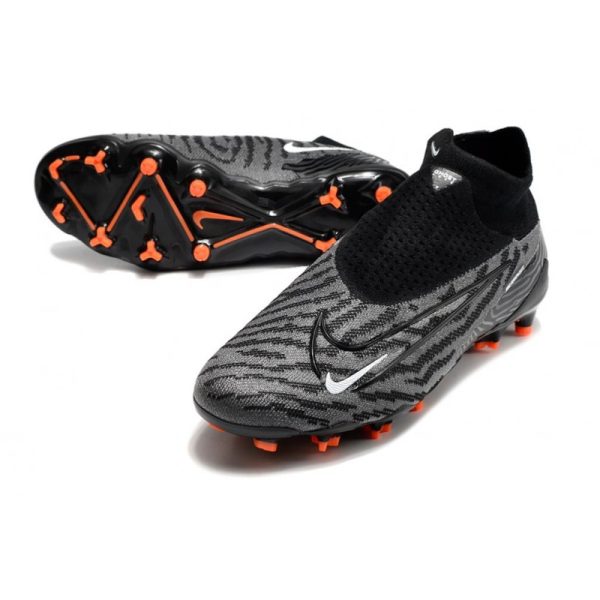 Chaussures Nike Phantom GX Elite DF FG Noir Blanc Sommet Gris Fumée
