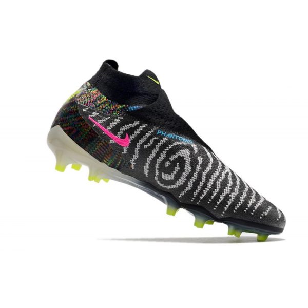 Chaussures Nike Phantom GX Elite DF FG Noir Volt Blanc Bleu Lumière