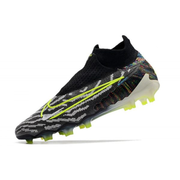 Chaussures Nike Phantom GX Elite DF FG Noir Volt Blanc Bleu Lumière