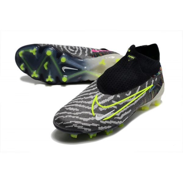 Chaussures Nike Phantom GX Elite DF FG Noir Volt Blanc Bleu Lumière