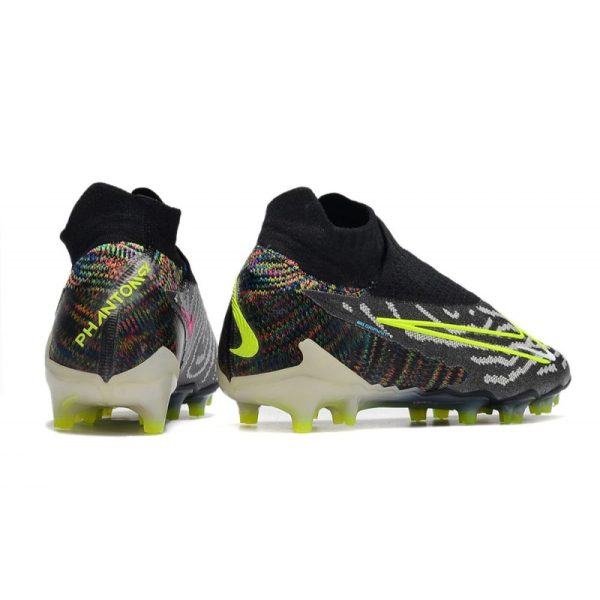 Chaussures Nike Phantom GX Elite DF FG Noir Volt Blanc Bleu Lumière