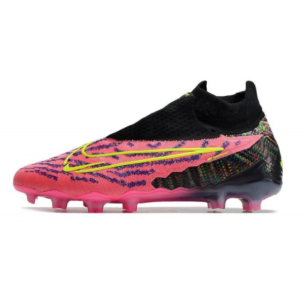 Chaussures Nike Phantom GX Elite DF FG Rose Noir Jaune