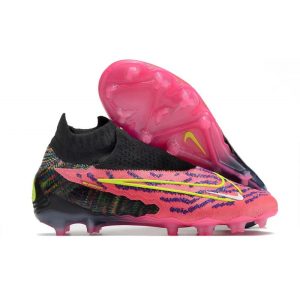 Chaussures Nike Phantom GX Elite DF FG Rose Noir Jaune