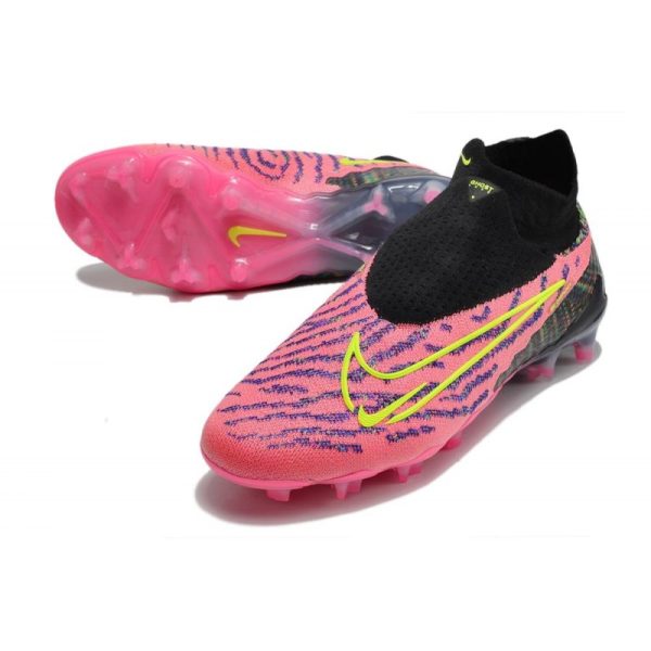 Chaussures Nike Phantom GX Elite DF FG Rose Noir Jaune