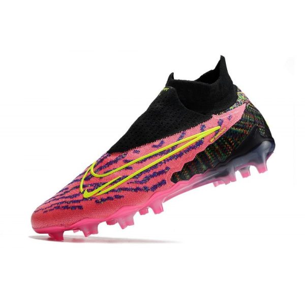 Chaussures Nike Phantom GX Elite DF FG Rose Noir Jaune