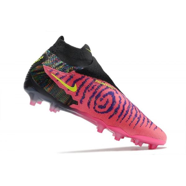 Chaussures Nike Phantom GX Elite DF FG Rose Noir Jaune