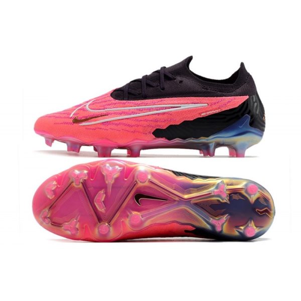Chaussures Nike Phantom GX Elite FG Rose Noir Blanc