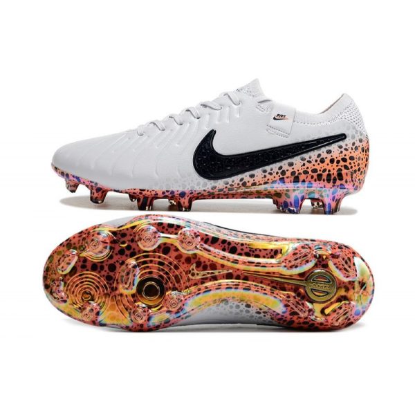 Chaussures Nike Tiempo Legend X Elite FG Blanc Noir Orange