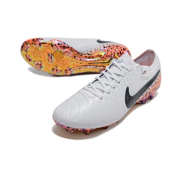 Chaussures Nike Tiempo Legend X Elite FG Blanc Noir Orange