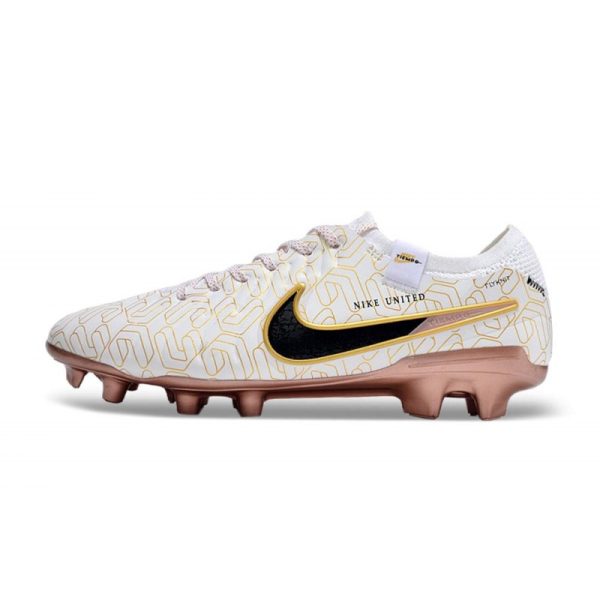 Chaussures Nike Tiempo Legend X Elite FG Blanc Or Noir