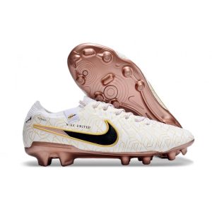 Chaussures de foot Nike Tiempo Legend X Elite FG Blanc Or Noir