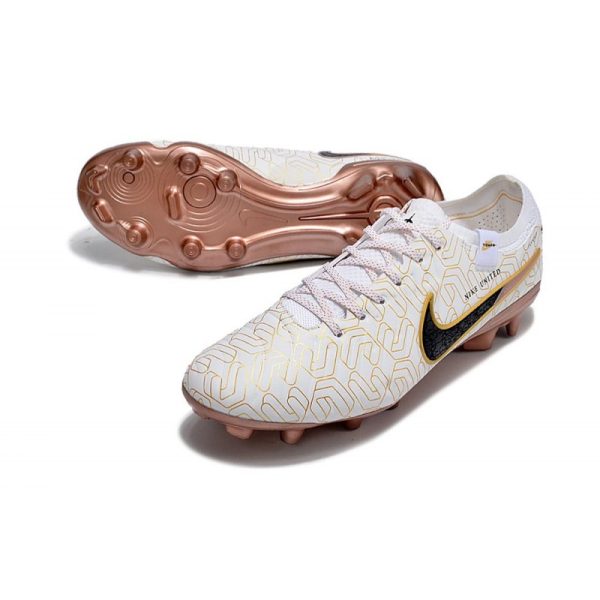 Chaussures Nike Tiempo Legend X Elite FG Blanc Or Noir