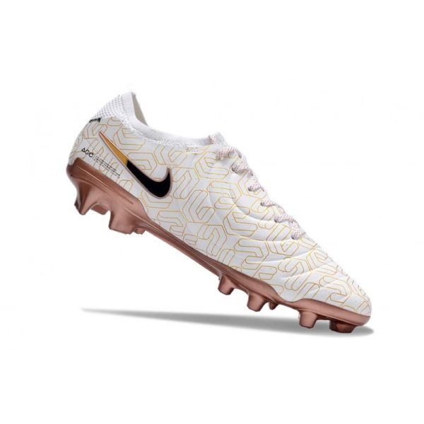 Chaussures Nike Tiempo Legend X Elite FG Blanc Or Noir