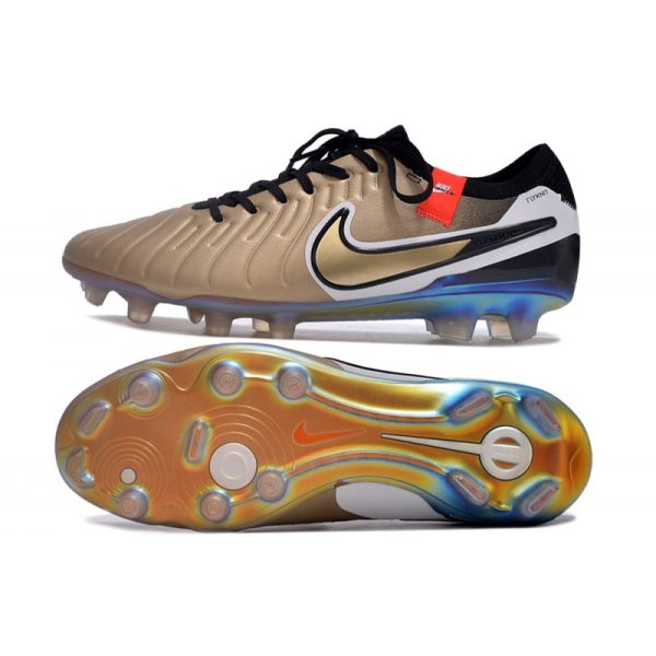 Chaussures Nike Tiempo Legend X Elite FG Future Heritage Soie Dorée Mét Pièce Noir