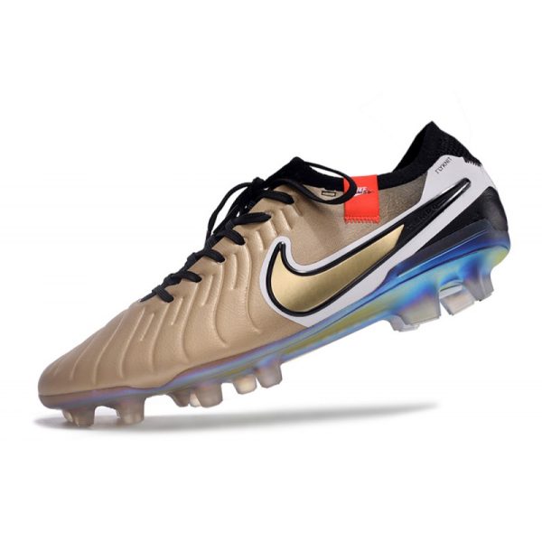 Chaussures Nike Tiempo Legend X Elite FG Future Heritage Soie Dorée Mét Pièce Noir