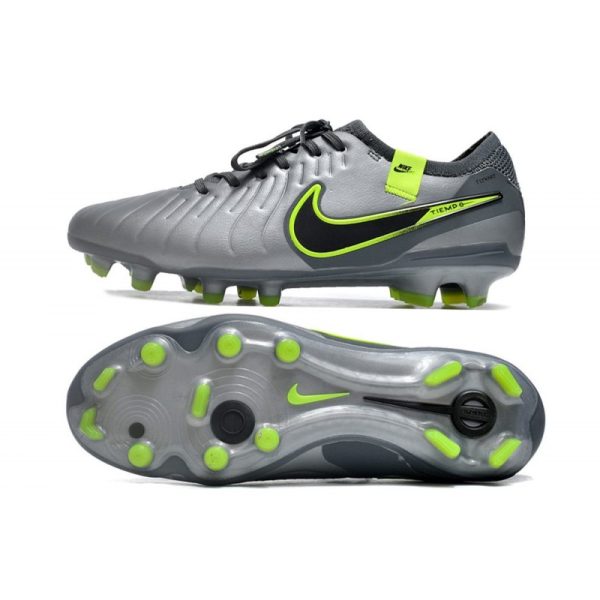 Chaussures Nike Tiempo Legend X Elite FG Gris Noir Vert