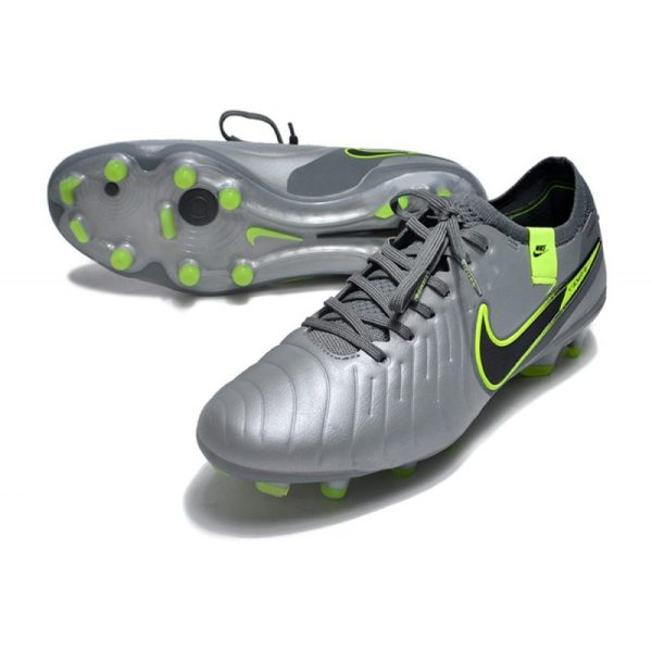 Chaussures Nike Tiempo Legend X Elite FG Gris Noir Vert