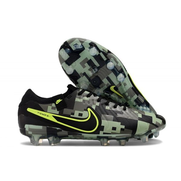Chaussures de foot Nike Tiempo Legend X Elite FG Vert Noir