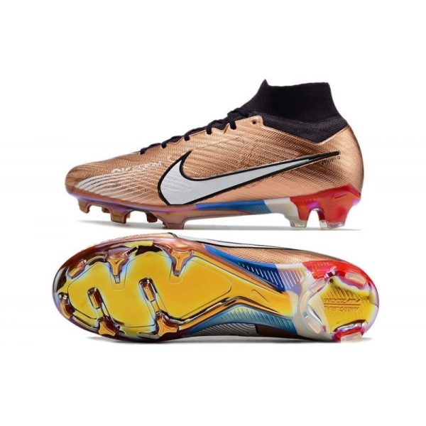 Chaussures Nike Zoom Mercurial Superfly IX Elite FG Mbappe Cuivre Métallique