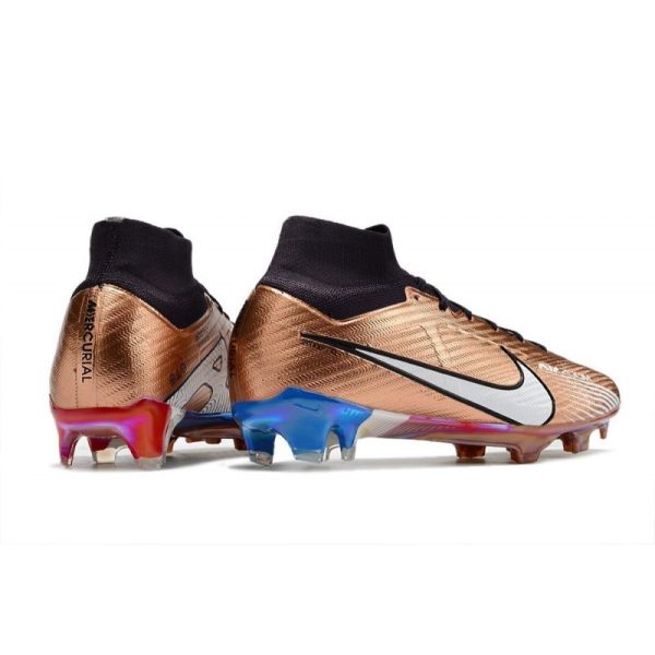 Chaussures Nike Zoom Mercurial Superfly IX Elite FG Mbappe Cuivre Métallique