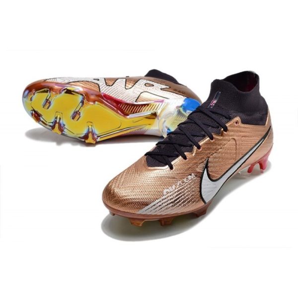 Chaussures Nike Zoom Mercurial Superfly IX Elite FG Mbappe Cuivre Métallique