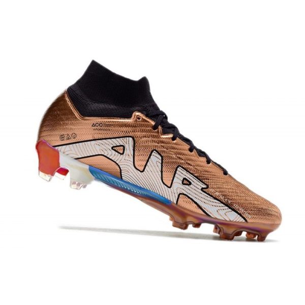 Chaussures Nike Zoom Mercurial Superfly IX Elite FG Mbappe Cuivre Métallique