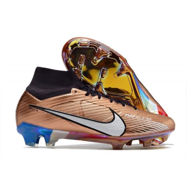 Chaussures Nike Zoom Mercurial Superfly IX Elite FG Mbappe Cuivre Métallique