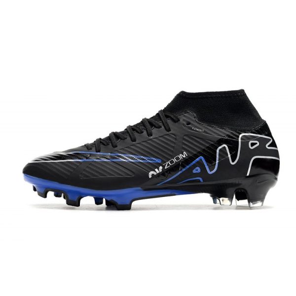 Chaussures Nike Zoom Mercurial Superfly IX Elite FG Noir Chrome Hyper Royal