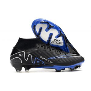 Chaussures Nike Zoom Mercurial Superfly IX Elite FG Noir Chrome Hyper Royal