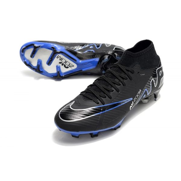 Chaussures Nike Zoom Mercurial Superfly IX Elite FG Noir Chrome Hyper Royal