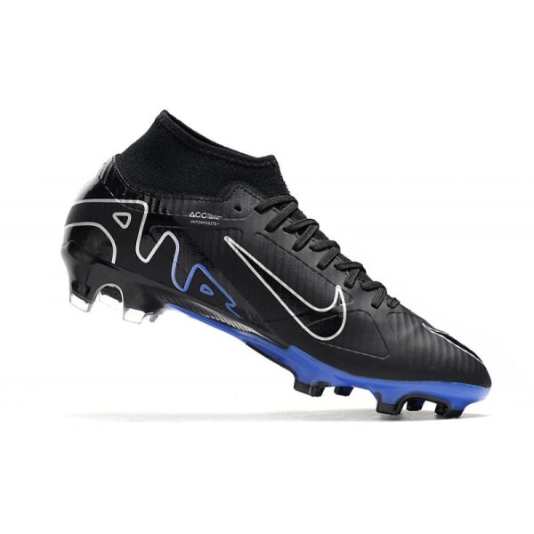Chaussures Nike Zoom Mercurial Superfly IX Elite FG Noir Chrome Hyper Royal