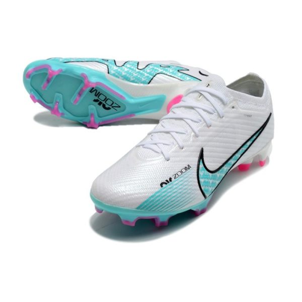 Chaussures Nike Zoom Mercurial Vapor 15 Elite FG Blanc Bleu Baltique Rose Indigo Brume