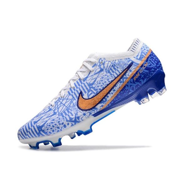Chaussures Nike Zoom Mercurial Vapor 15 Elite FG Blanc Bleu Or