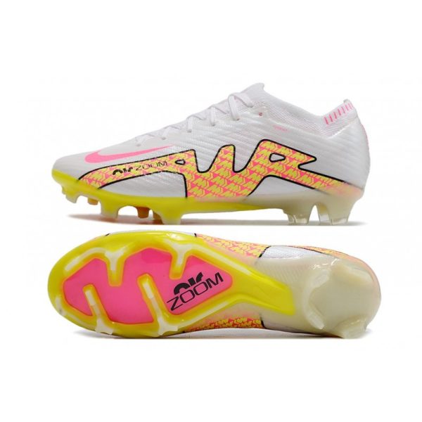 Chaussures Nike Zoom Mercurial Vapor 15 Elite FG Blanc Rose Jaune