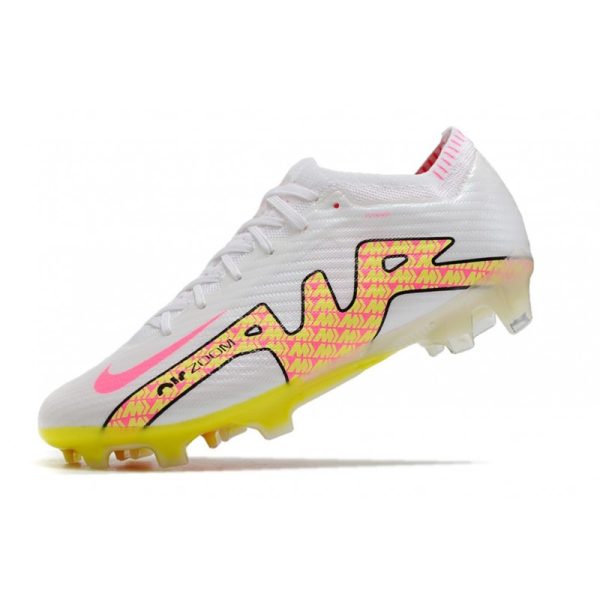 Chaussures Nike Zoom Mercurial Vapor 15 Elite FG Blanc Rose Jaune
