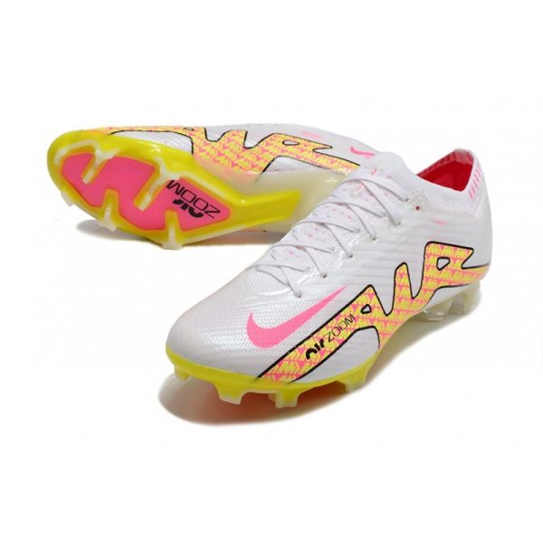 Chaussures Nike Zoom Mercurial Vapor 15 Elite FG Blanc Rose Jaune