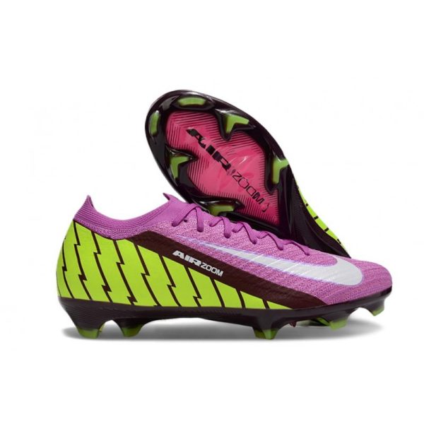 Chaussures de Football Nike Mercurial Vapor 16 Elite FG Violet Jaune Blanc