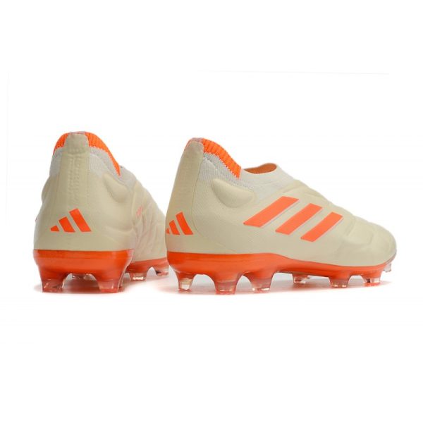 Chaussures de Football adidas Copa Pure + FG Blanc Cassé Orange Solaire Equipe